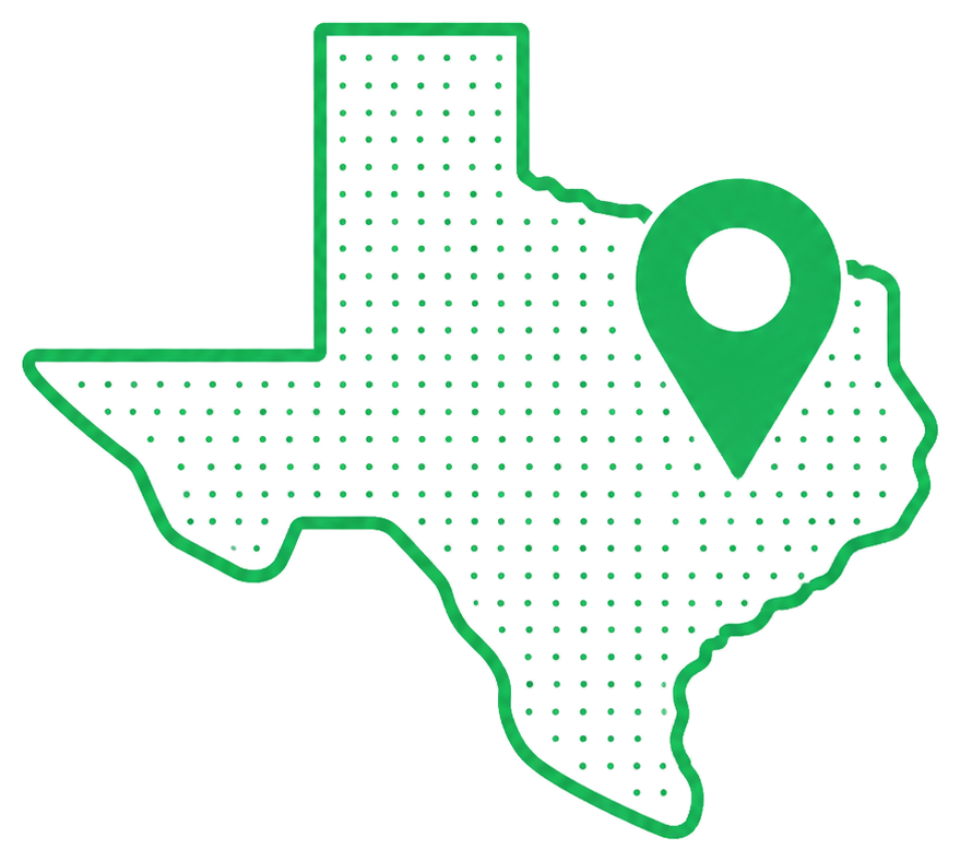 Texas map and location pin illustration